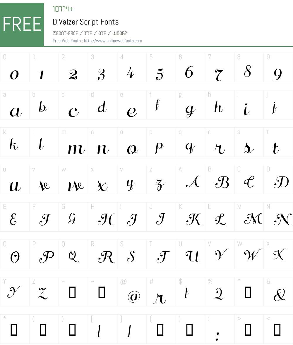 DiValzer Font Screenshots