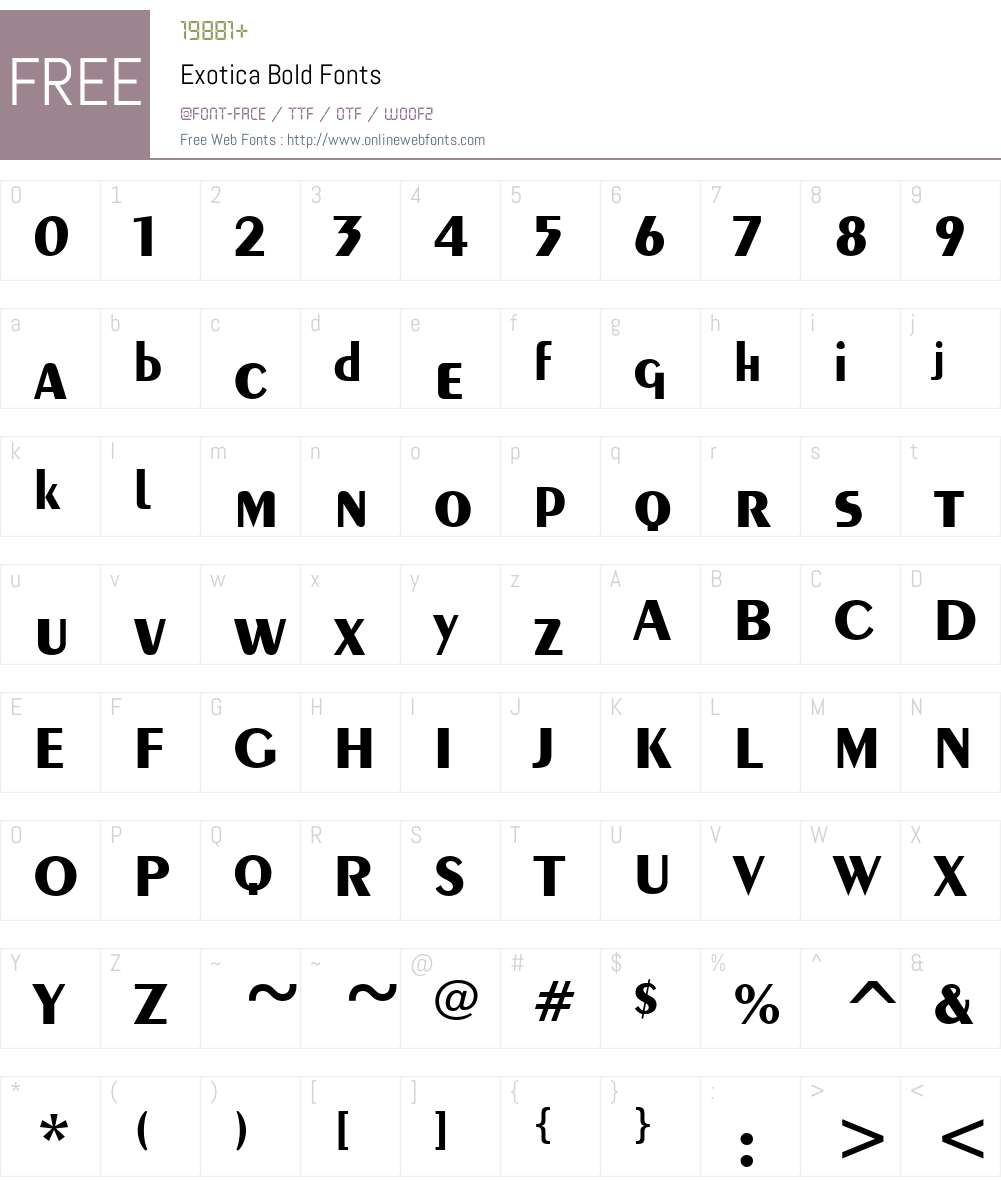 Exotica Font Screenshots