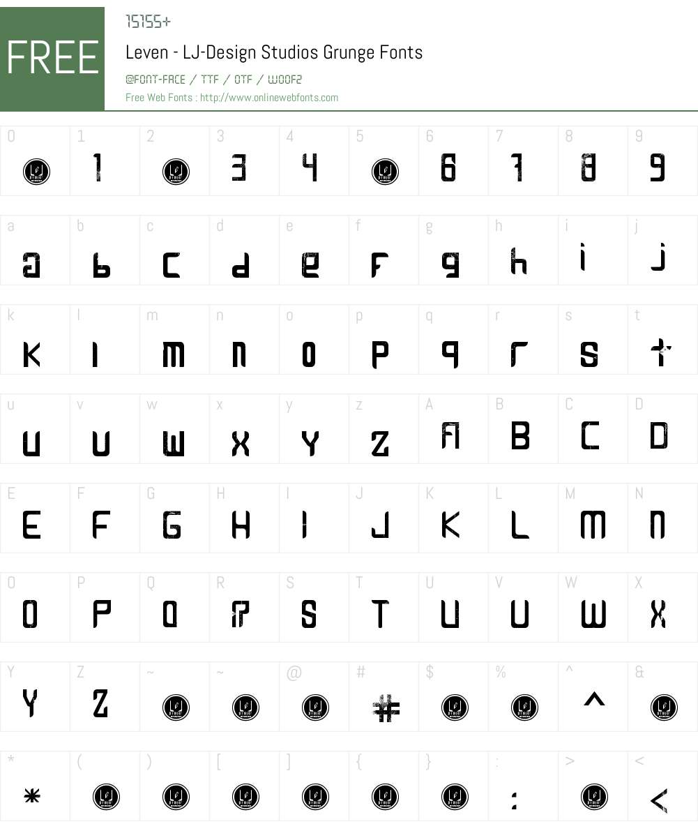 Leven Grunge Font Screenshots