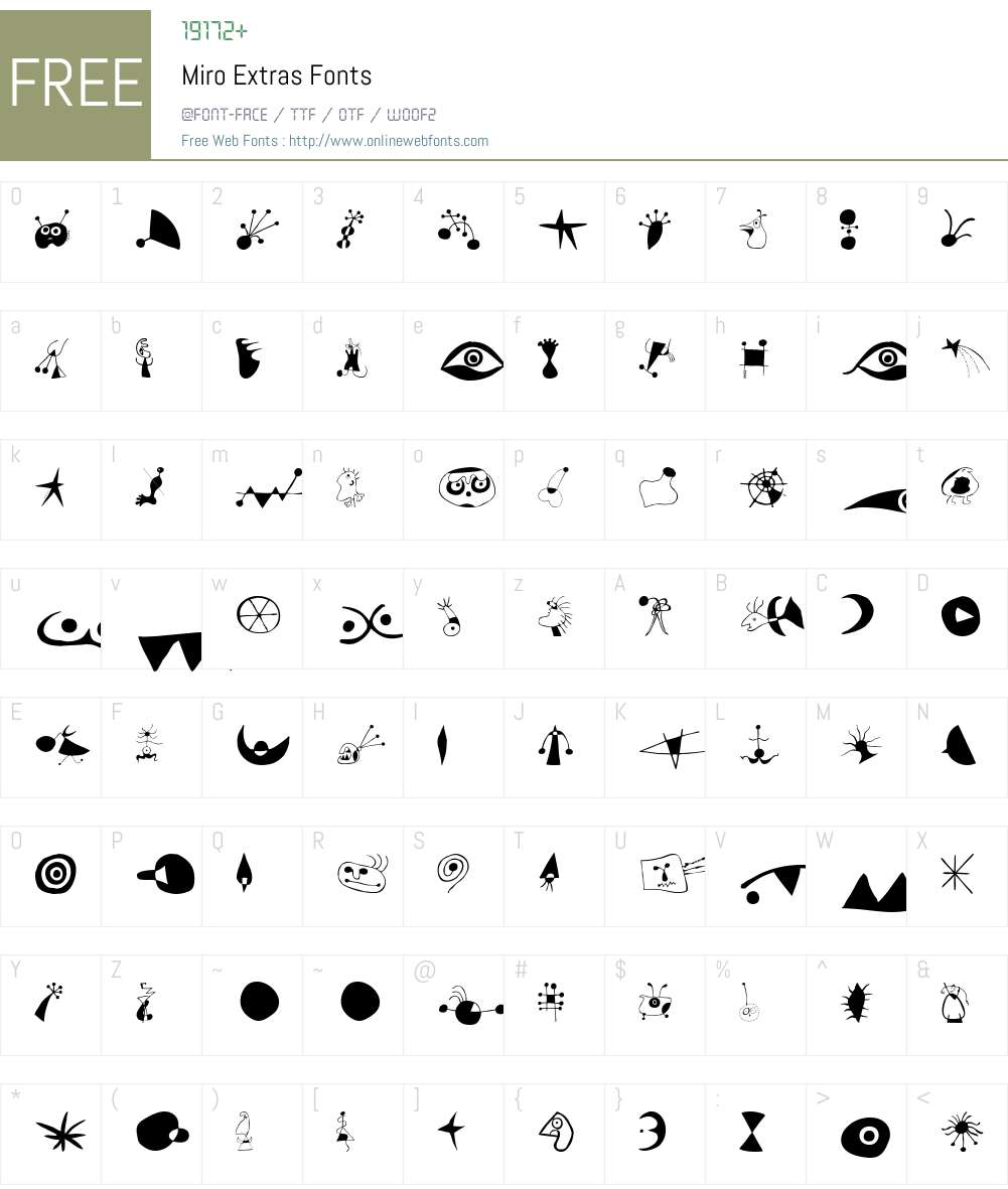 Miro Font Screenshots