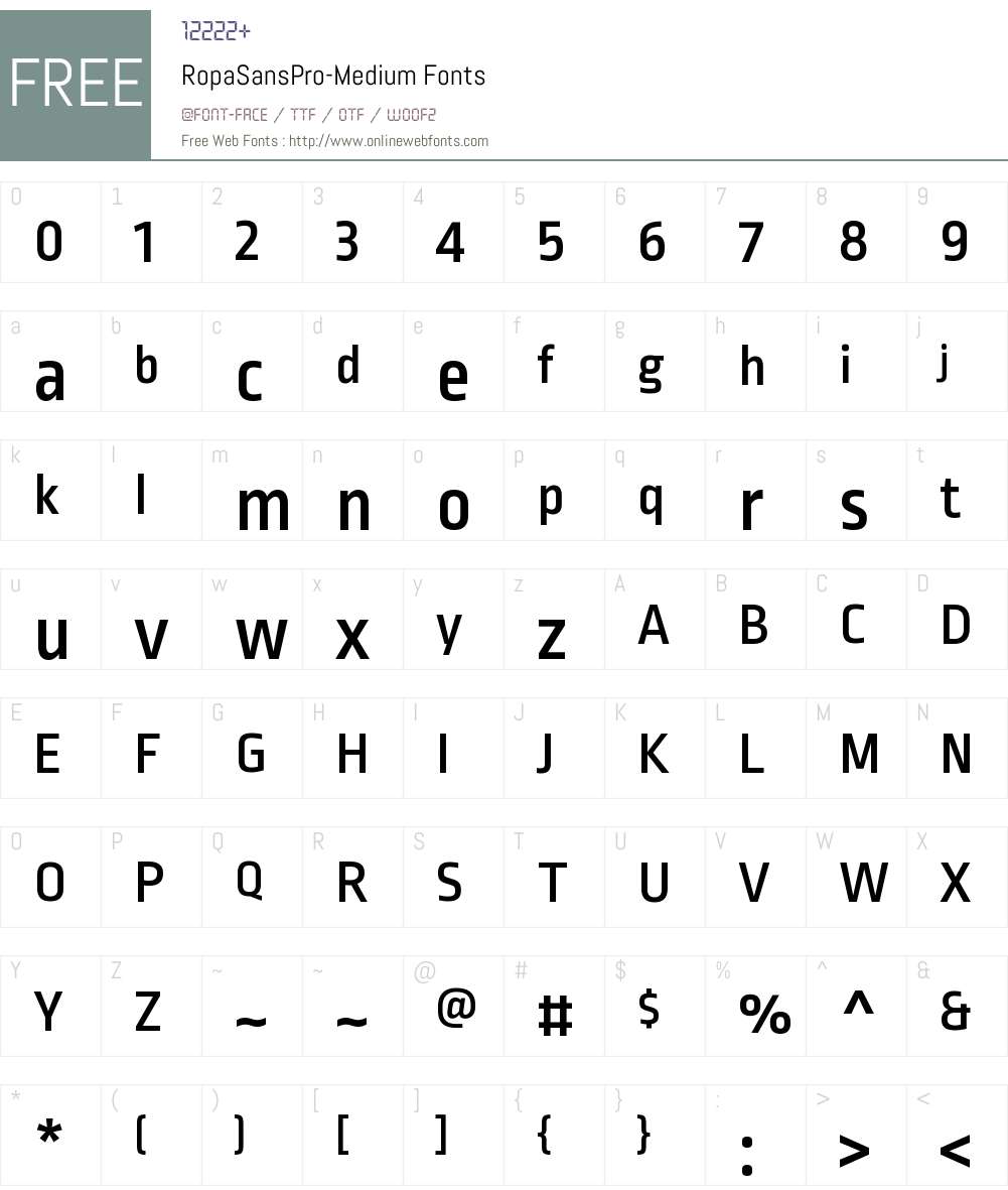 Ropa Sans Pro Medium Font Screenshots