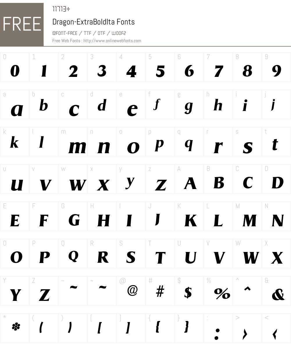 Dragon-ExtraBoldIta Font Screenshots