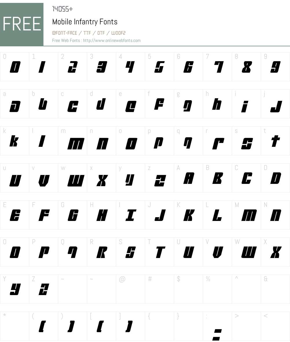Mobile Infantry Font Screenshots