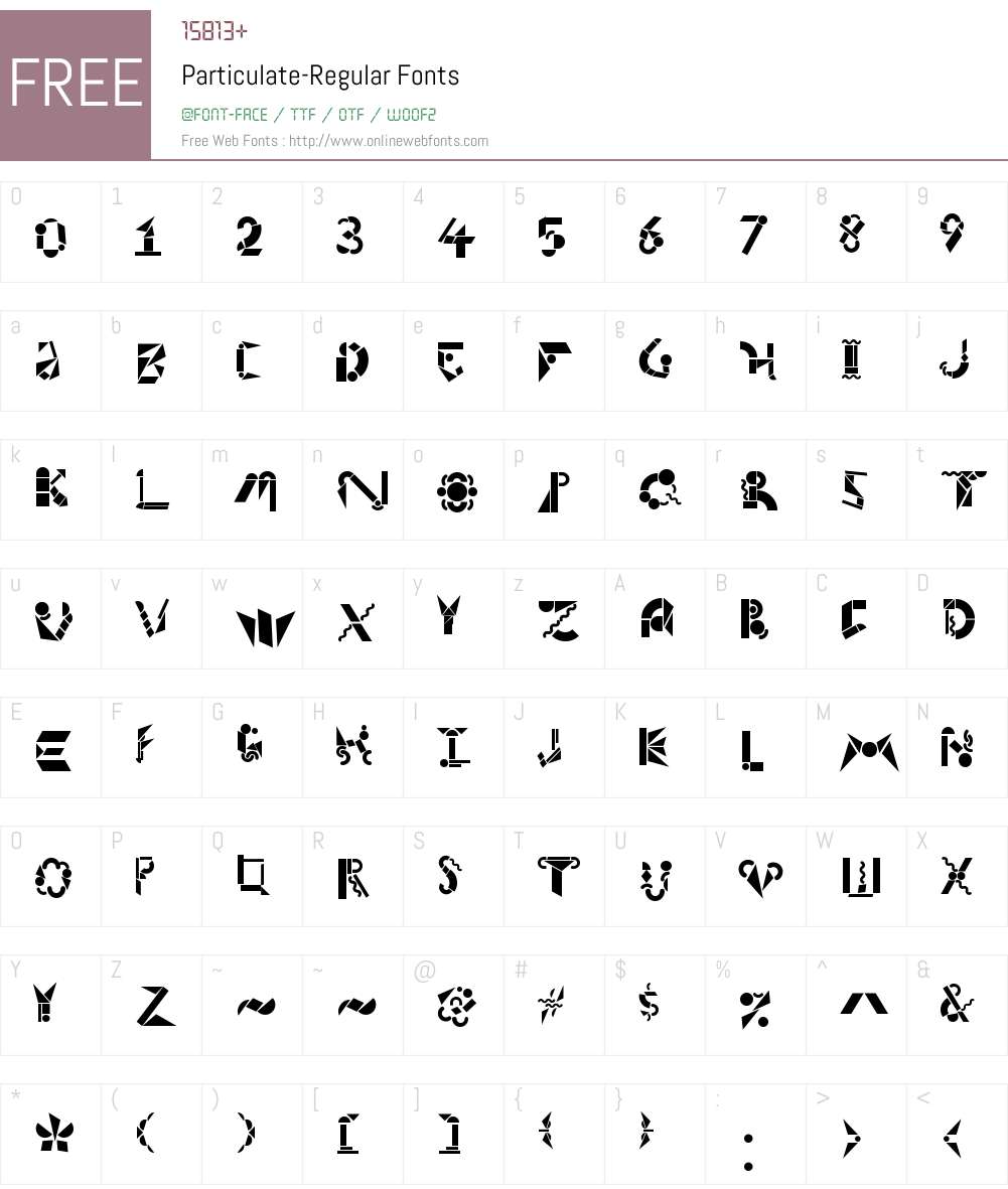 Particulate Font Screenshots