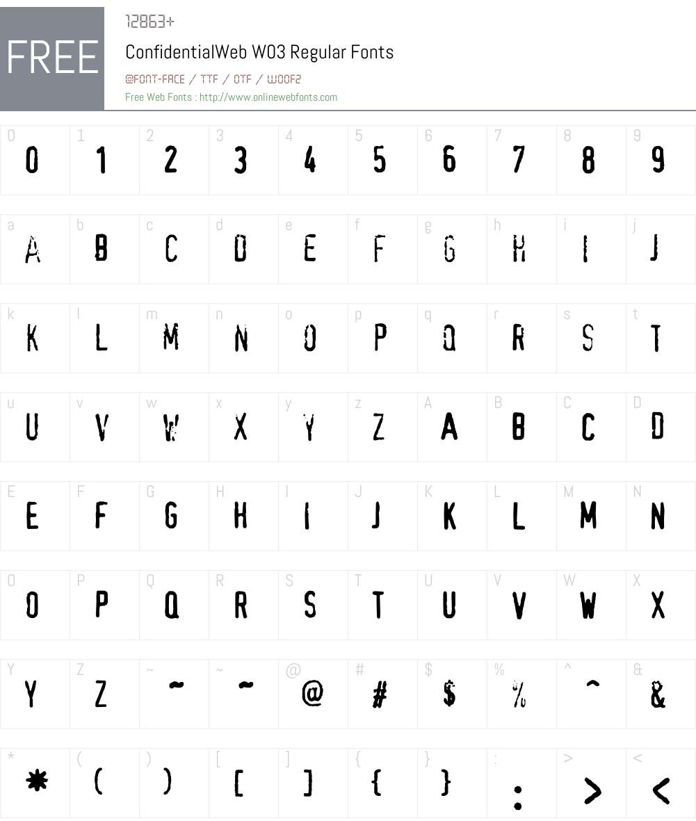 FF Confidential Font Screenshots