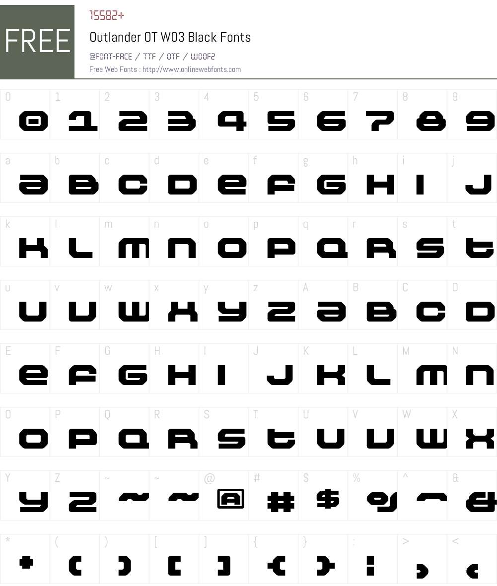 FF Outlander Font Screenshots