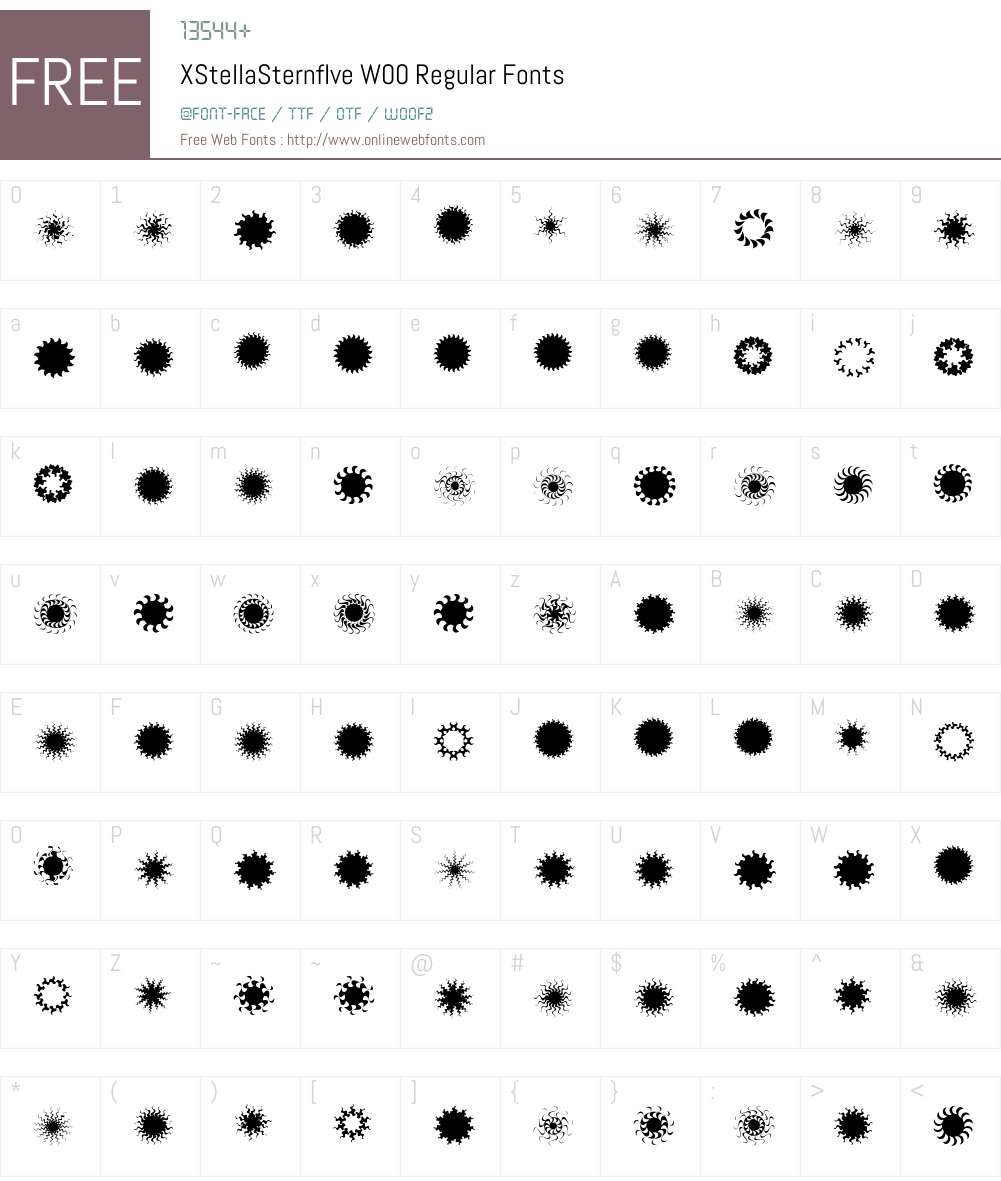 XStellaSternfIveW00-Regular Font Screenshots