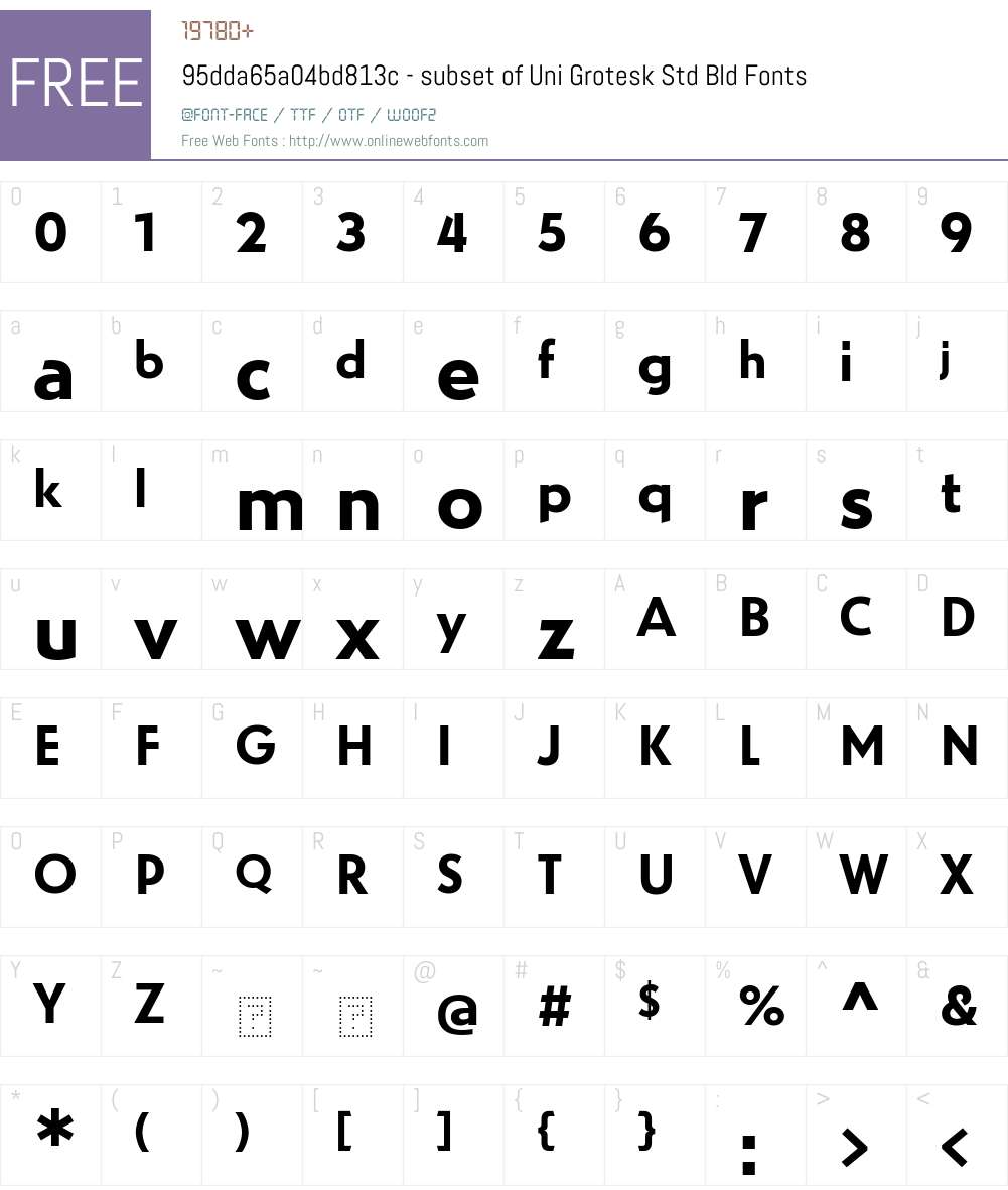 95dda65a04bd813c - subset of Uni Grotesk Std Bld Font Screenshots