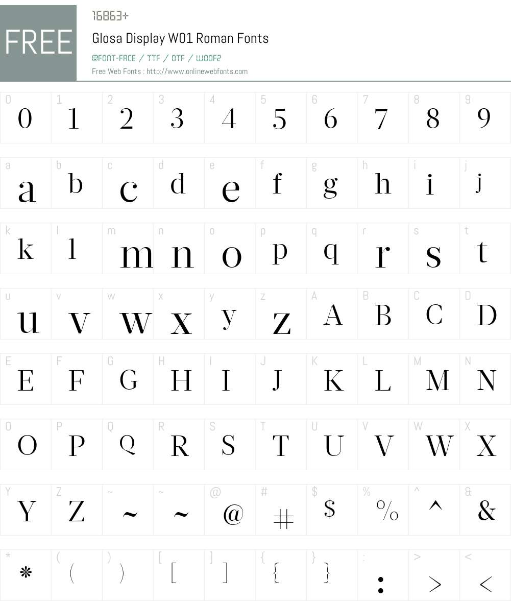 GlosaDisplayW01-Roman Font Screenshots