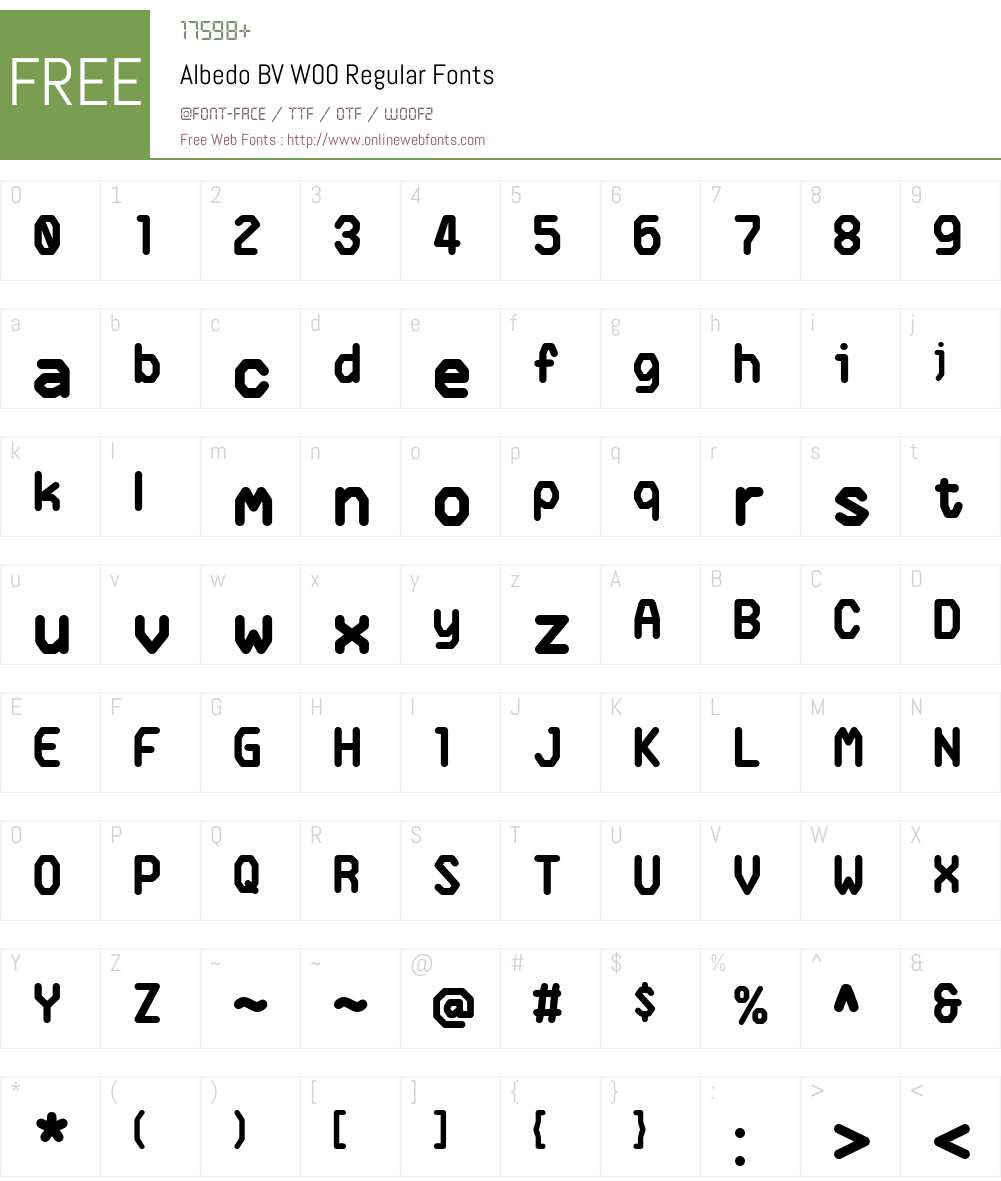 Albedo BV Font Screenshots