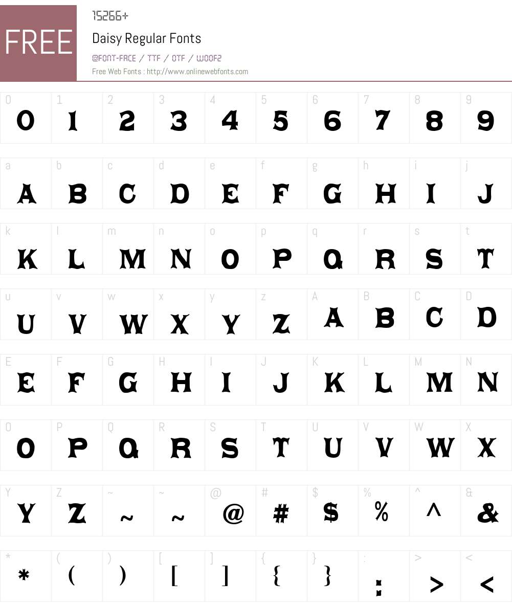 Daisy Regular Font Screenshots