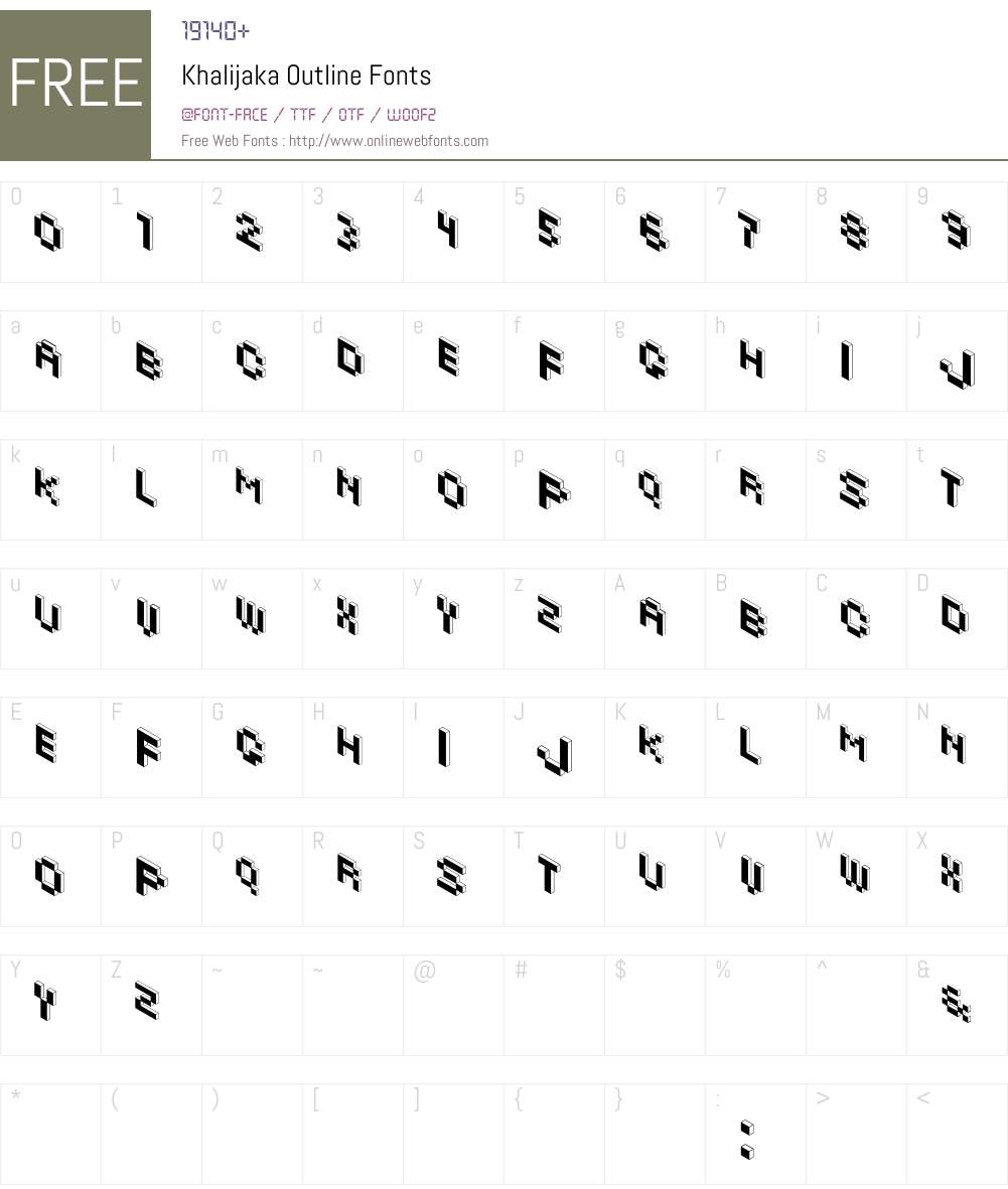 Khalijaka Outline Font Screenshots