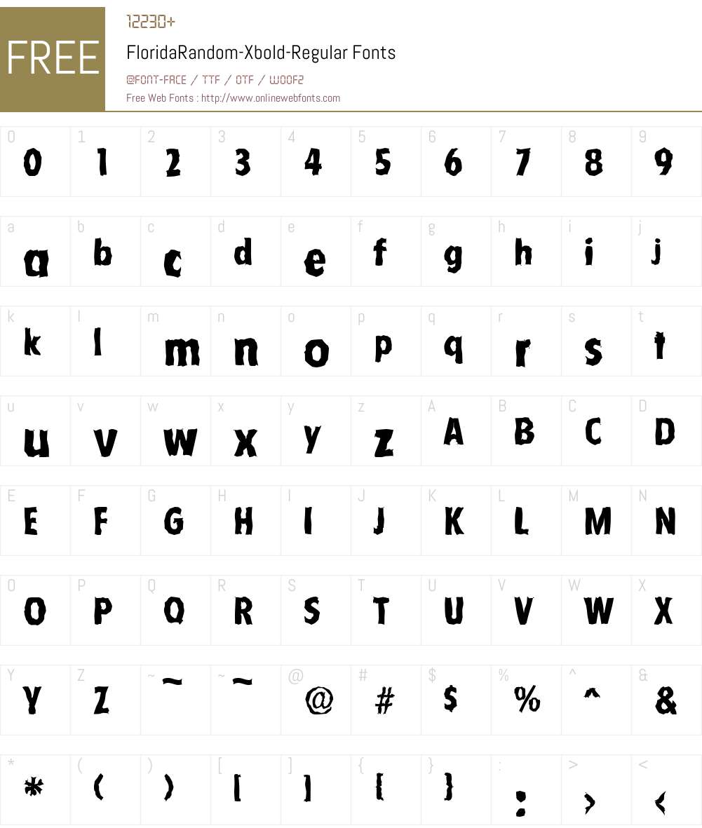 FloridaRandom-Xbold Font Screenshots