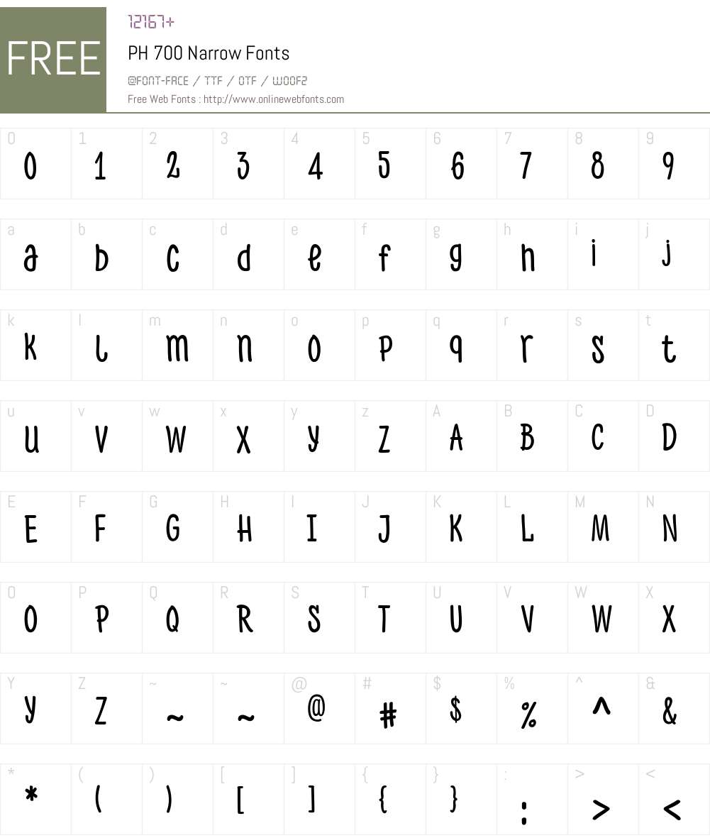 PH-700Narrow Font Screenshots