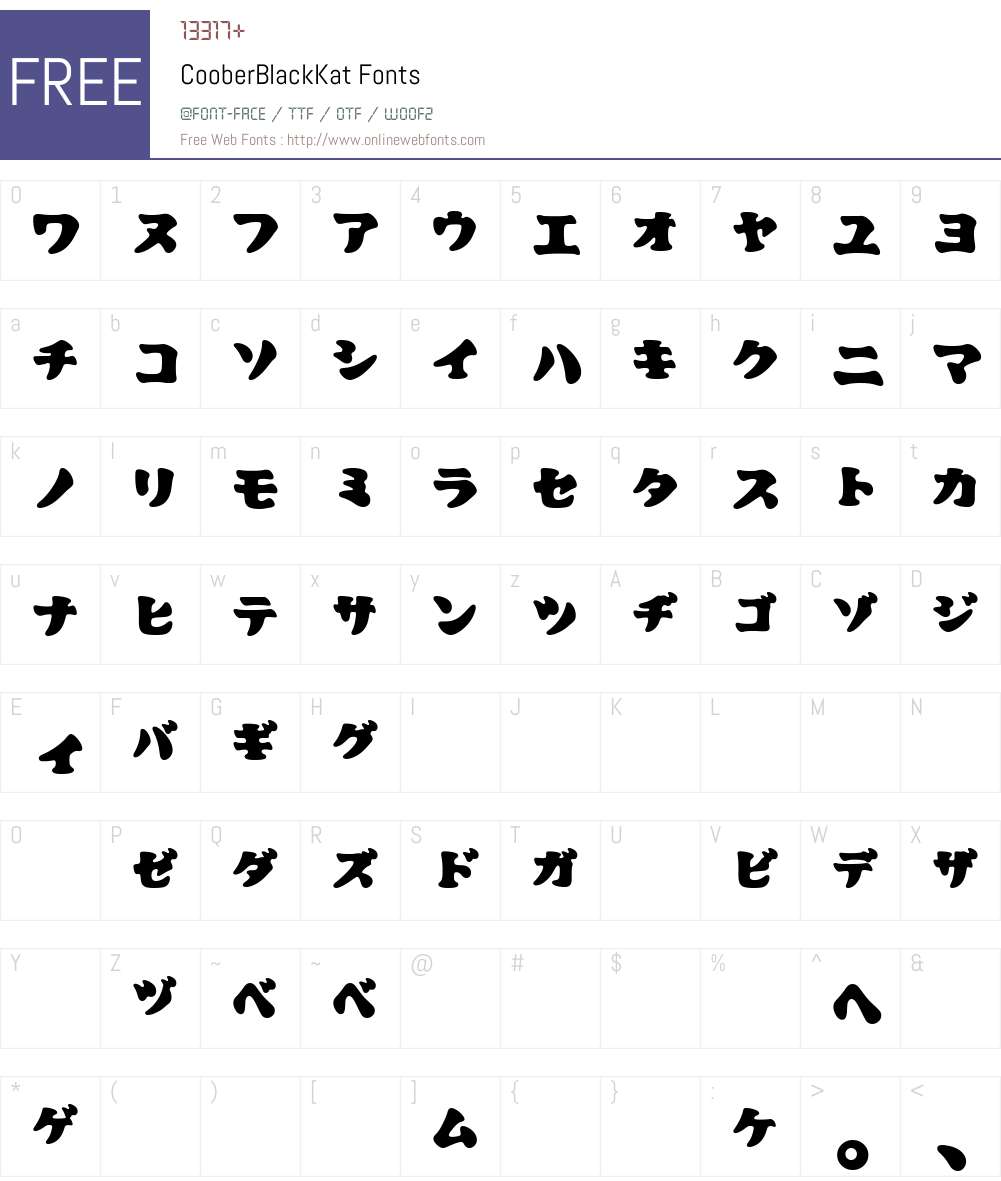 CooberBlackKat Font Screenshots