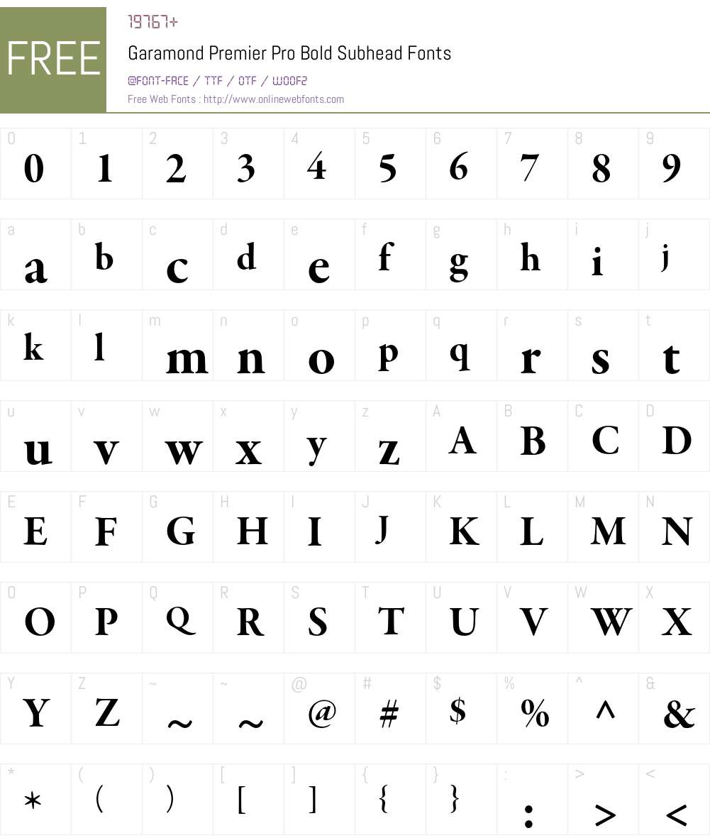 Garamond Premier Pro Font Screenshots