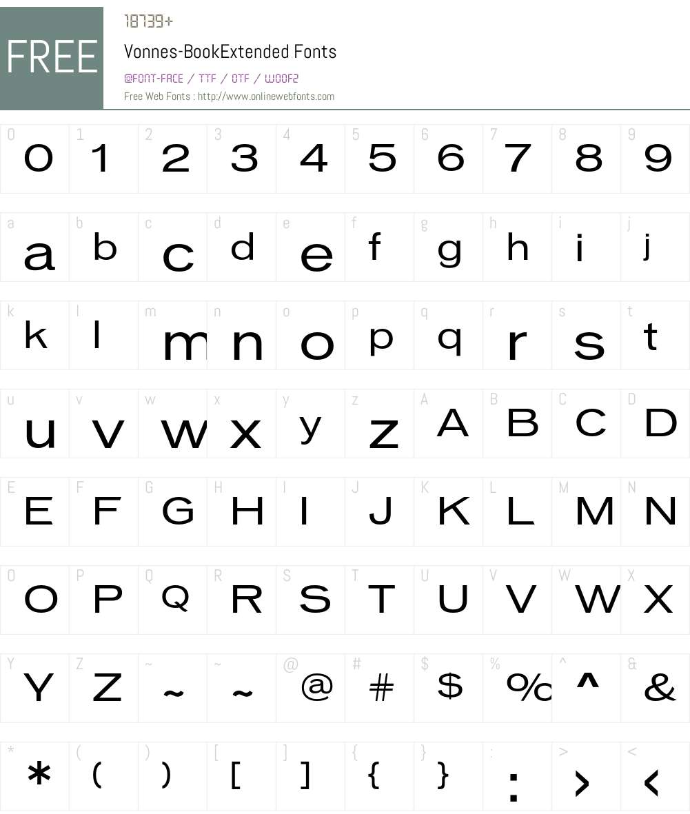 Vonnes Font Screenshots