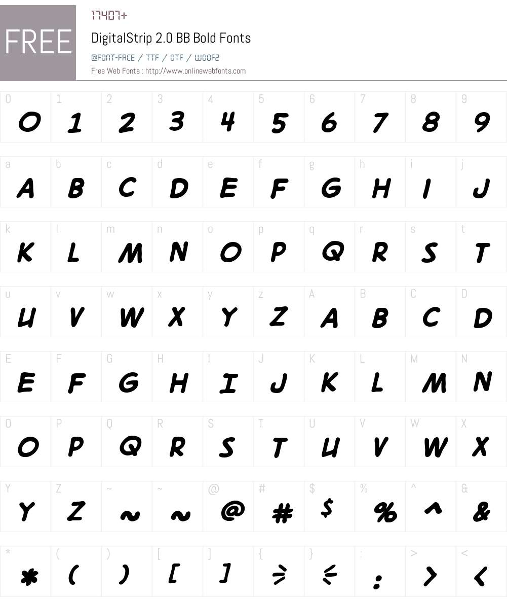 DigitalStrip 2.0 BB Font Screenshots