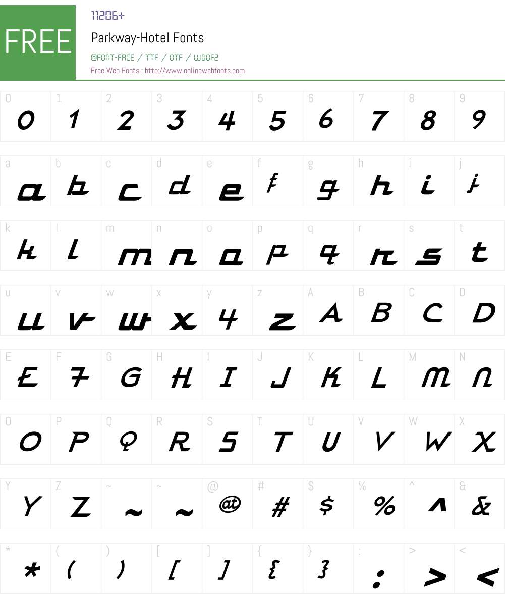 Parkway Font Screenshots