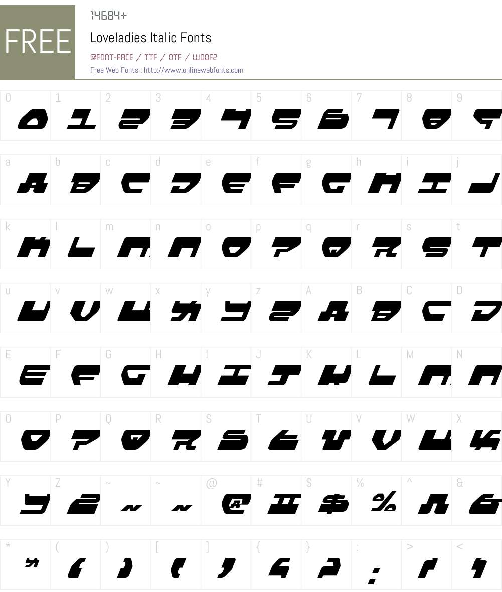 Loveladies Italic Font Screenshots