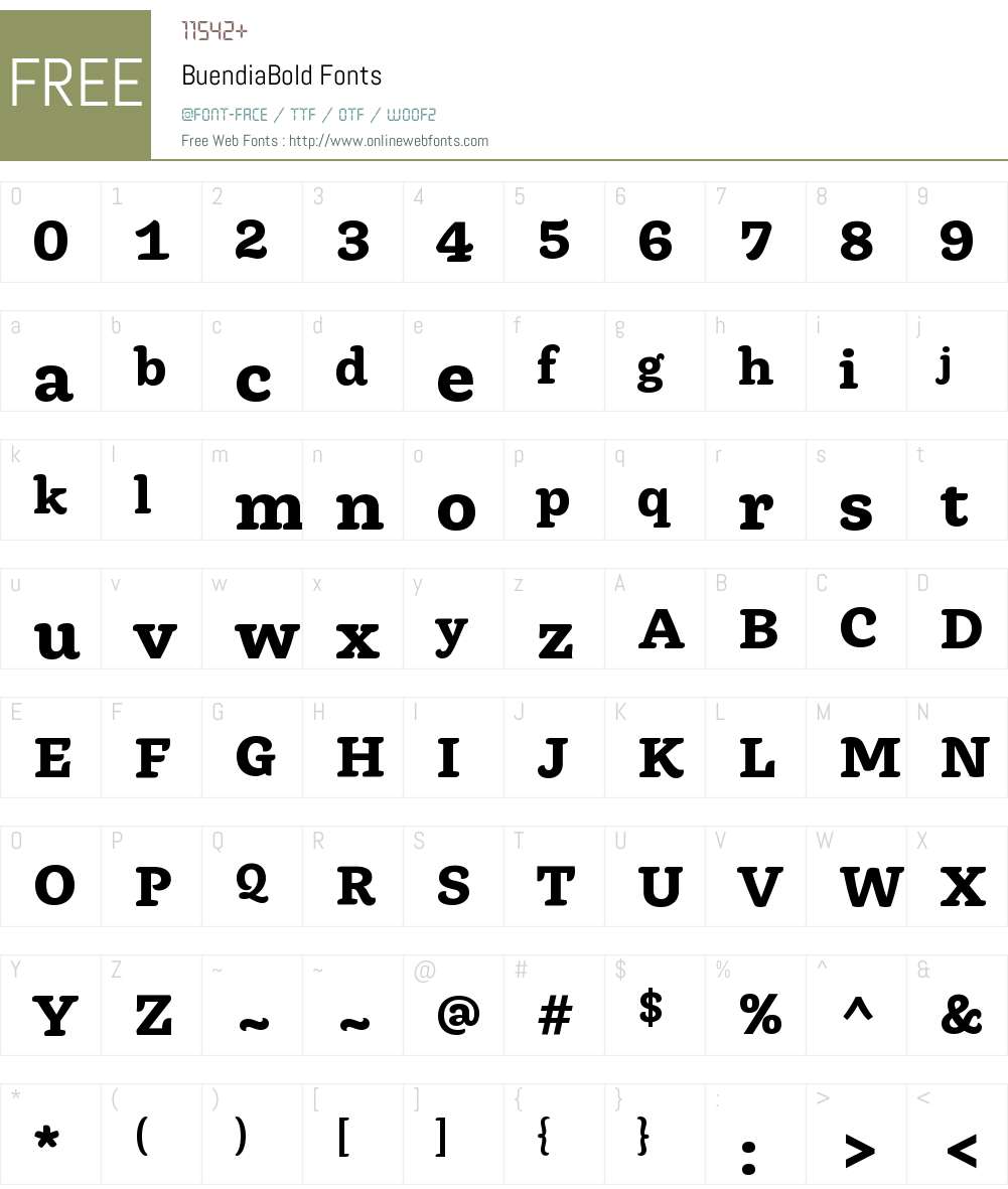 Buendia Bold Font Screenshots
