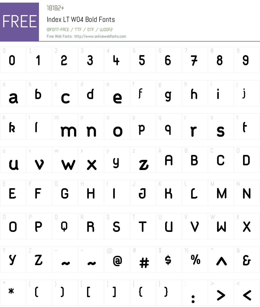 Index Font Screenshots