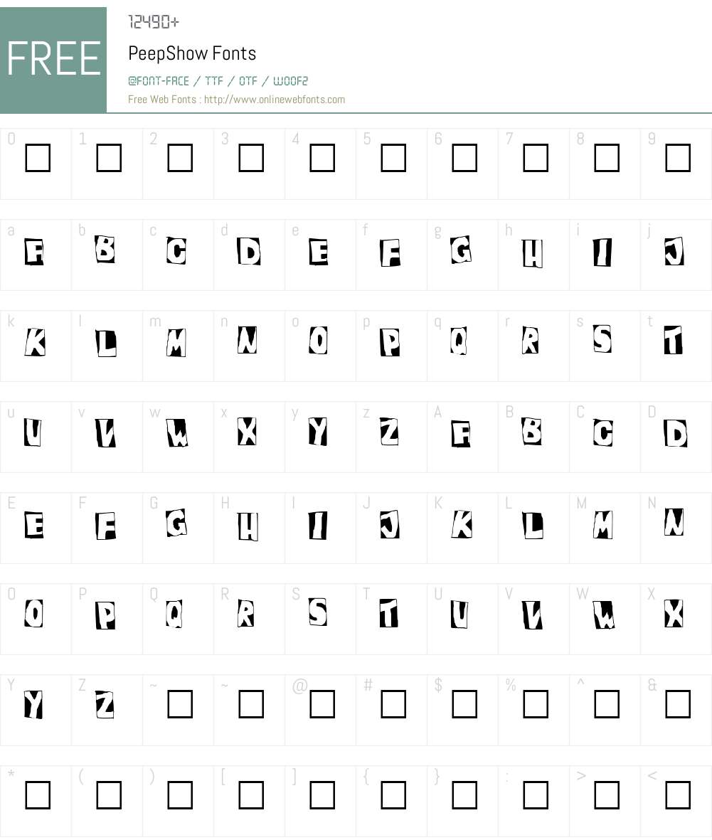 PeepShow Font Screenshots