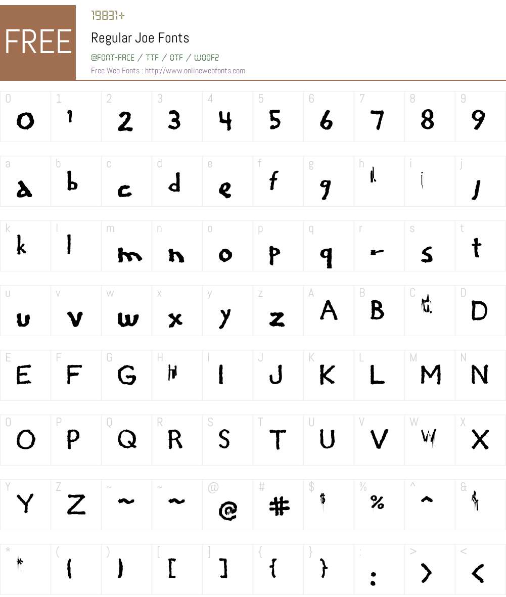 Regular Joe Font Screenshots