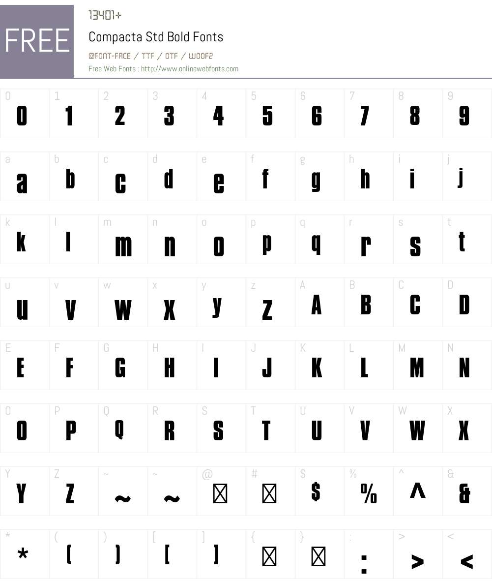 Compacta Std Font Screenshots