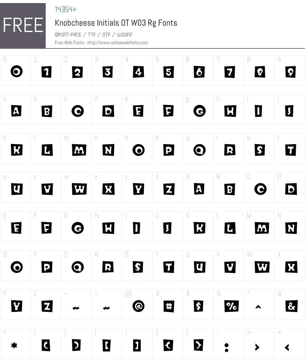 FF Knobcheese Font Screenshots