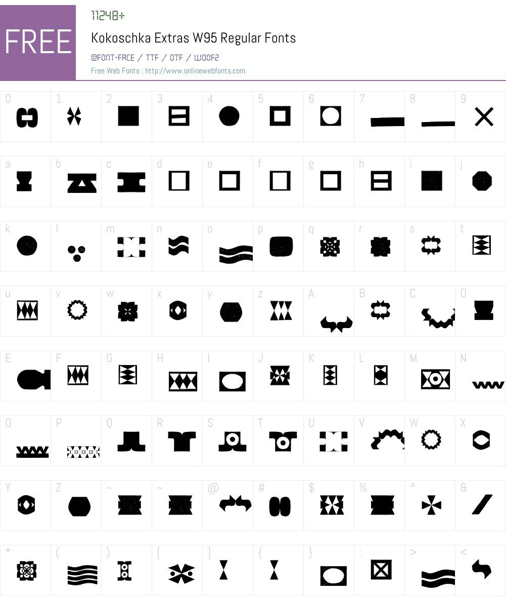 KokoschkaExtrasW95-Regular Font Screenshots