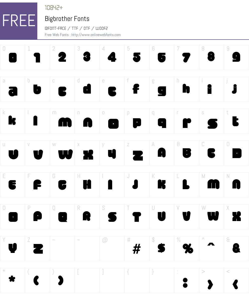 Bigbrother Font Screenshots