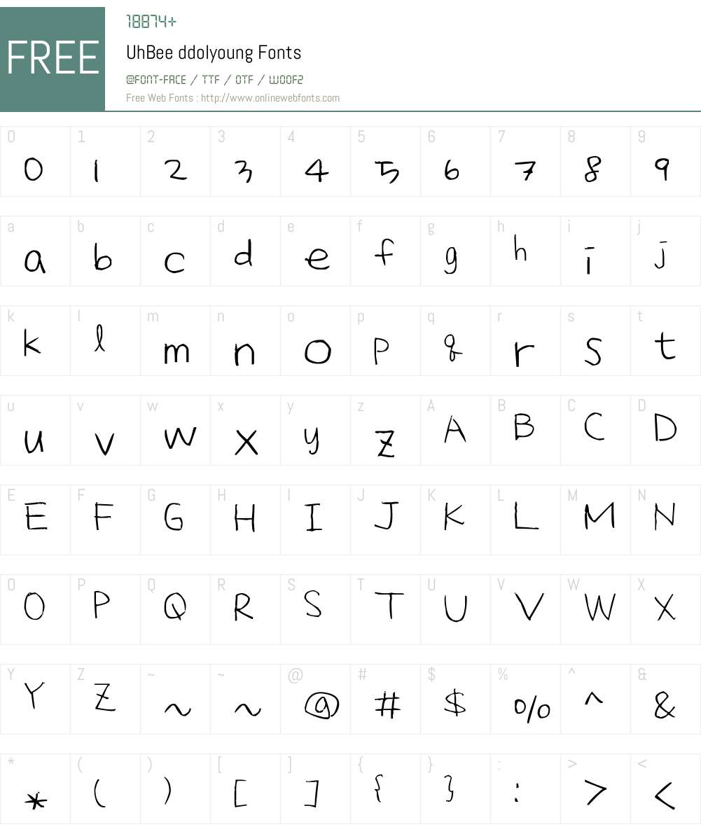 UhBee ddolyoung Font Screenshots