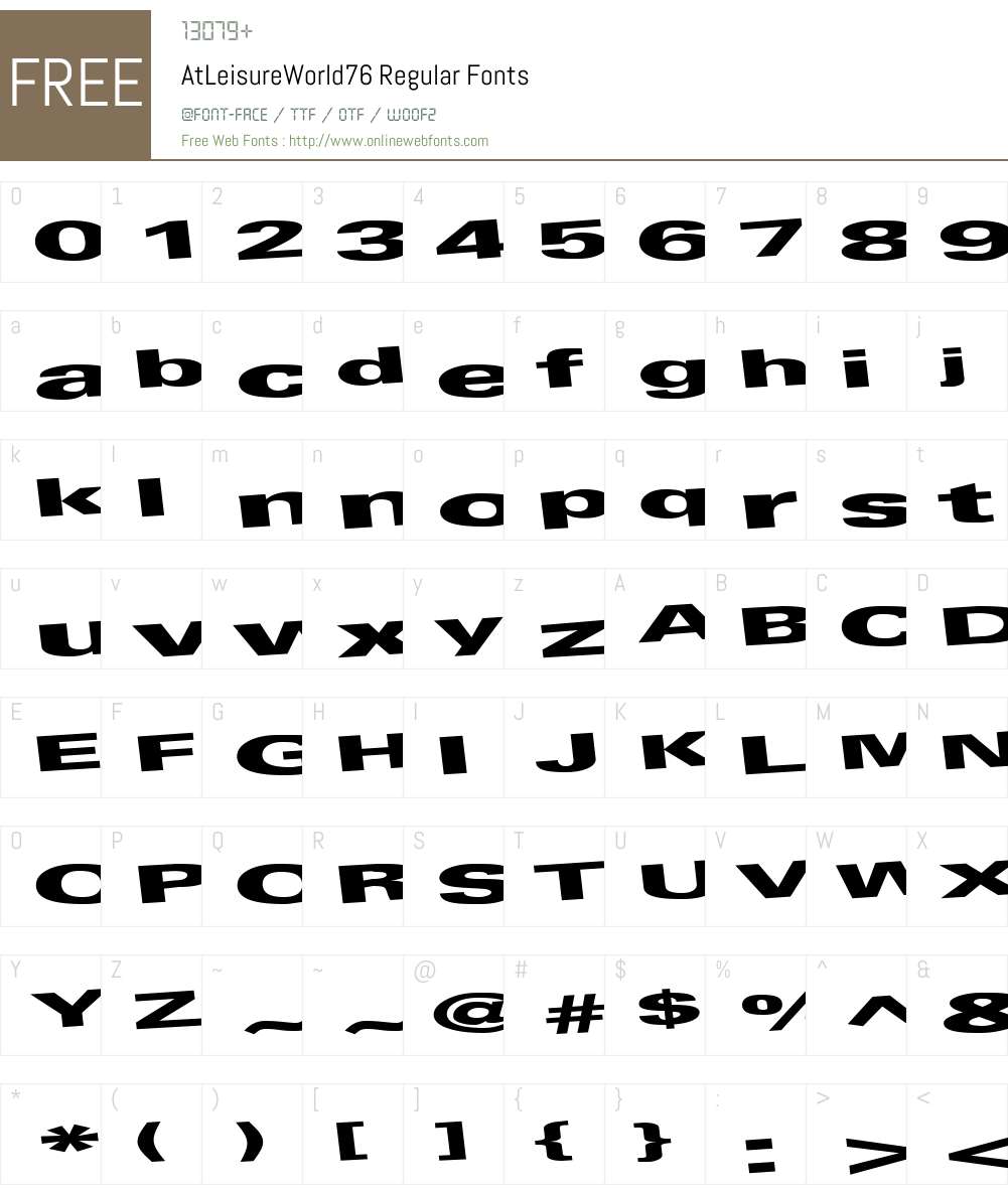 AtLeisureWorld76 Font Screenshots