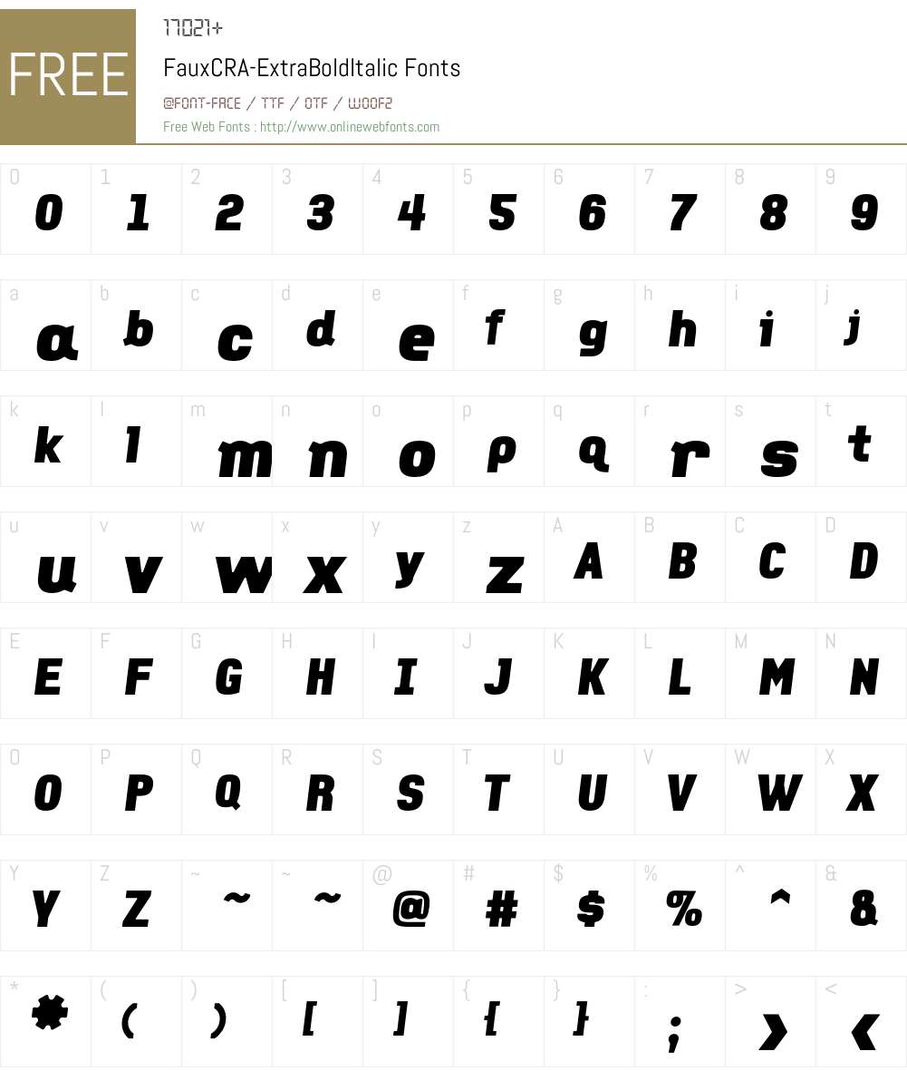 FauxCRA Font Screenshots
