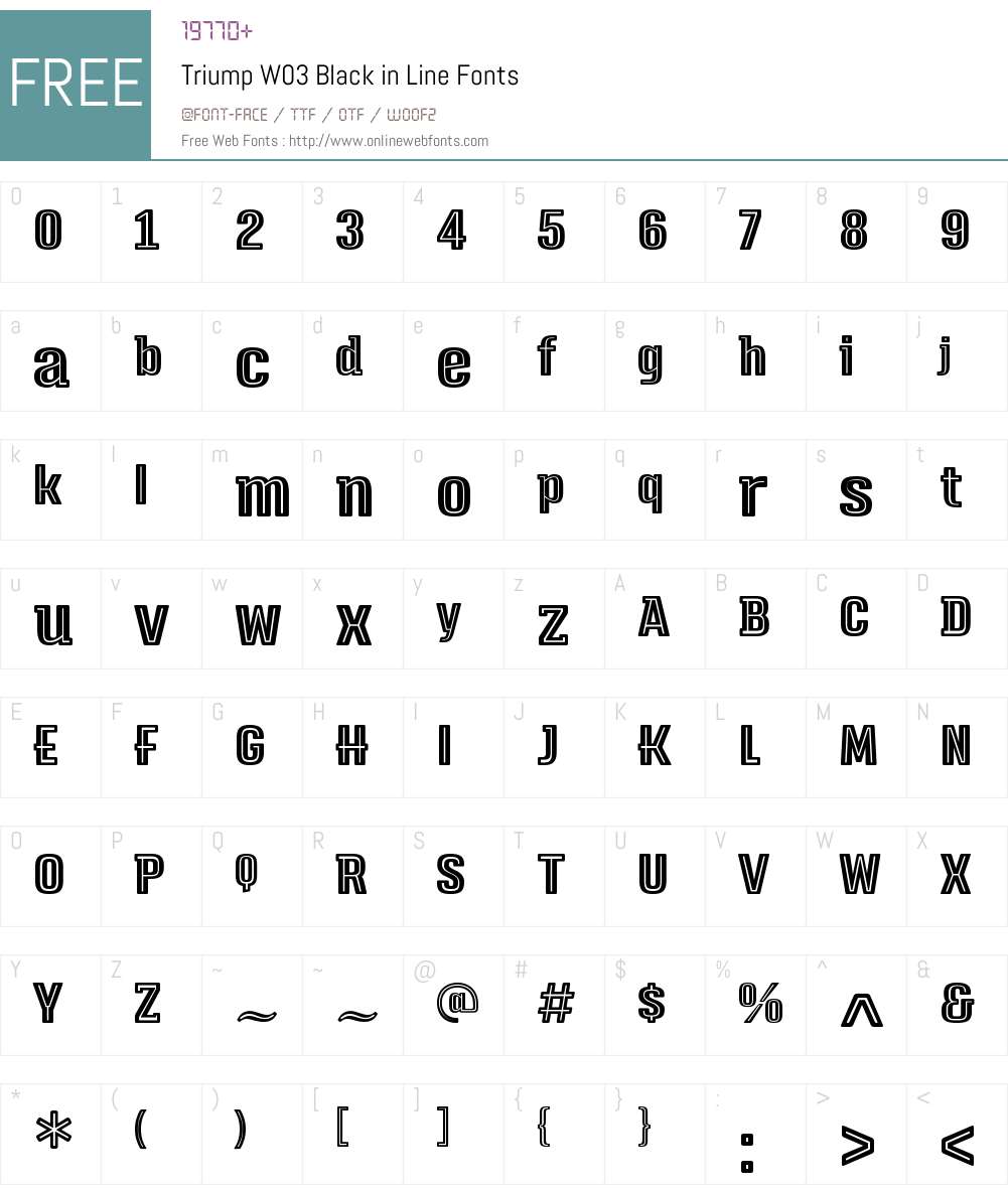 Triump Font Screenshots