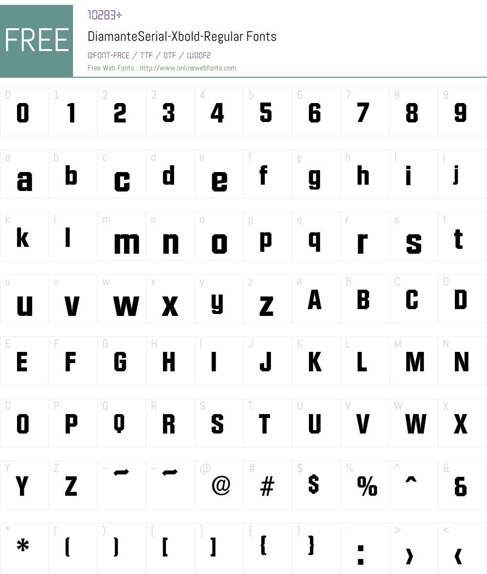 DiamanteSerial-Xbold Font Screenshots