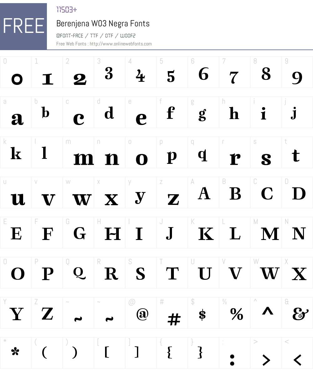 Berenjena Font Screenshots
