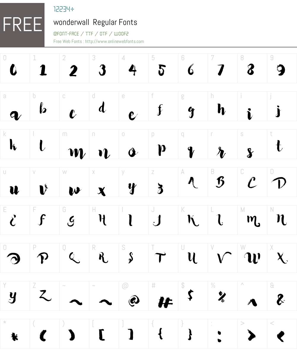 wonderwall Font Screenshots