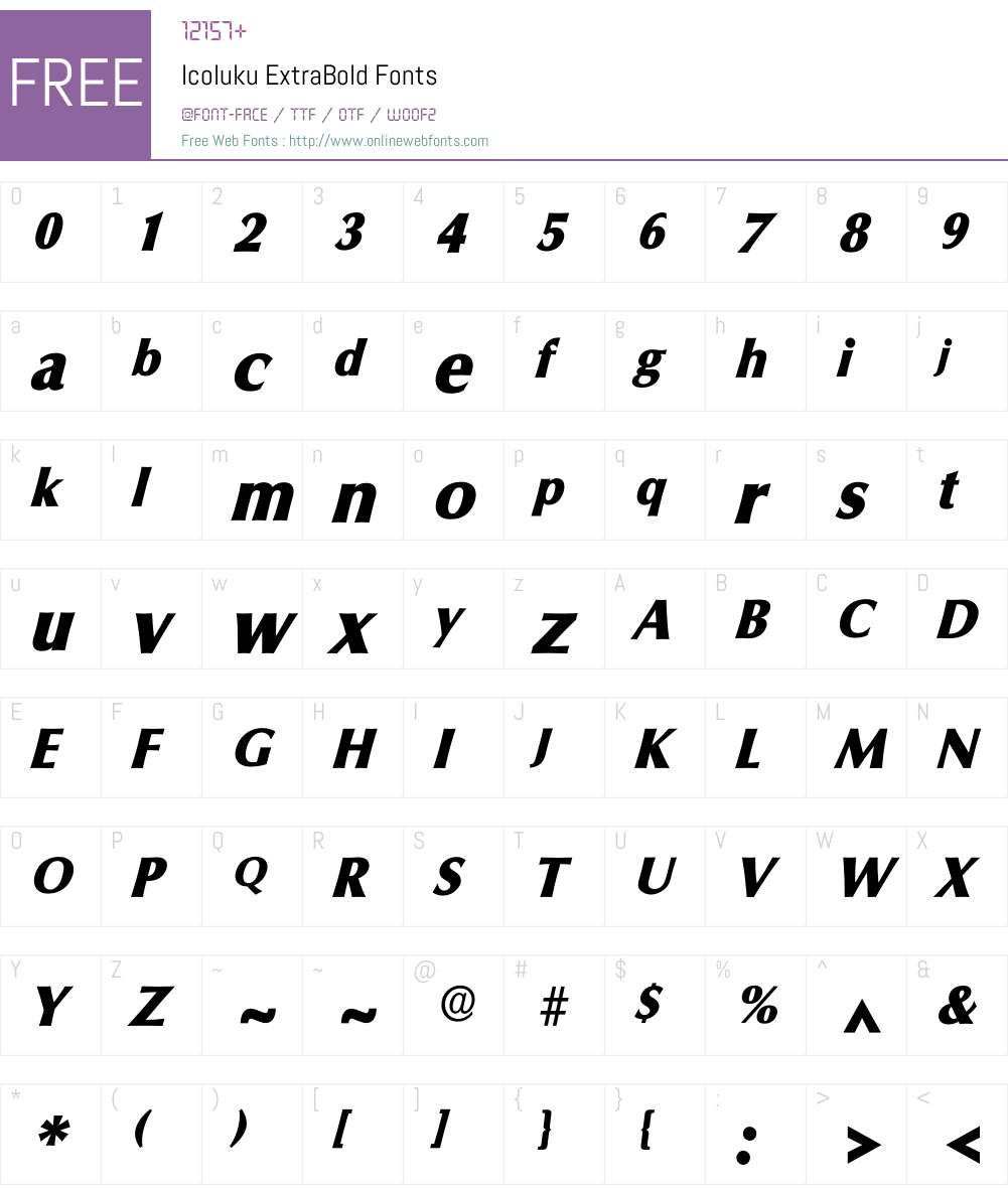 Icoluku Font Screenshots