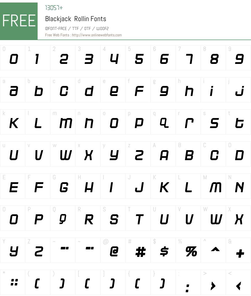 Blackjack Font Screenshots
