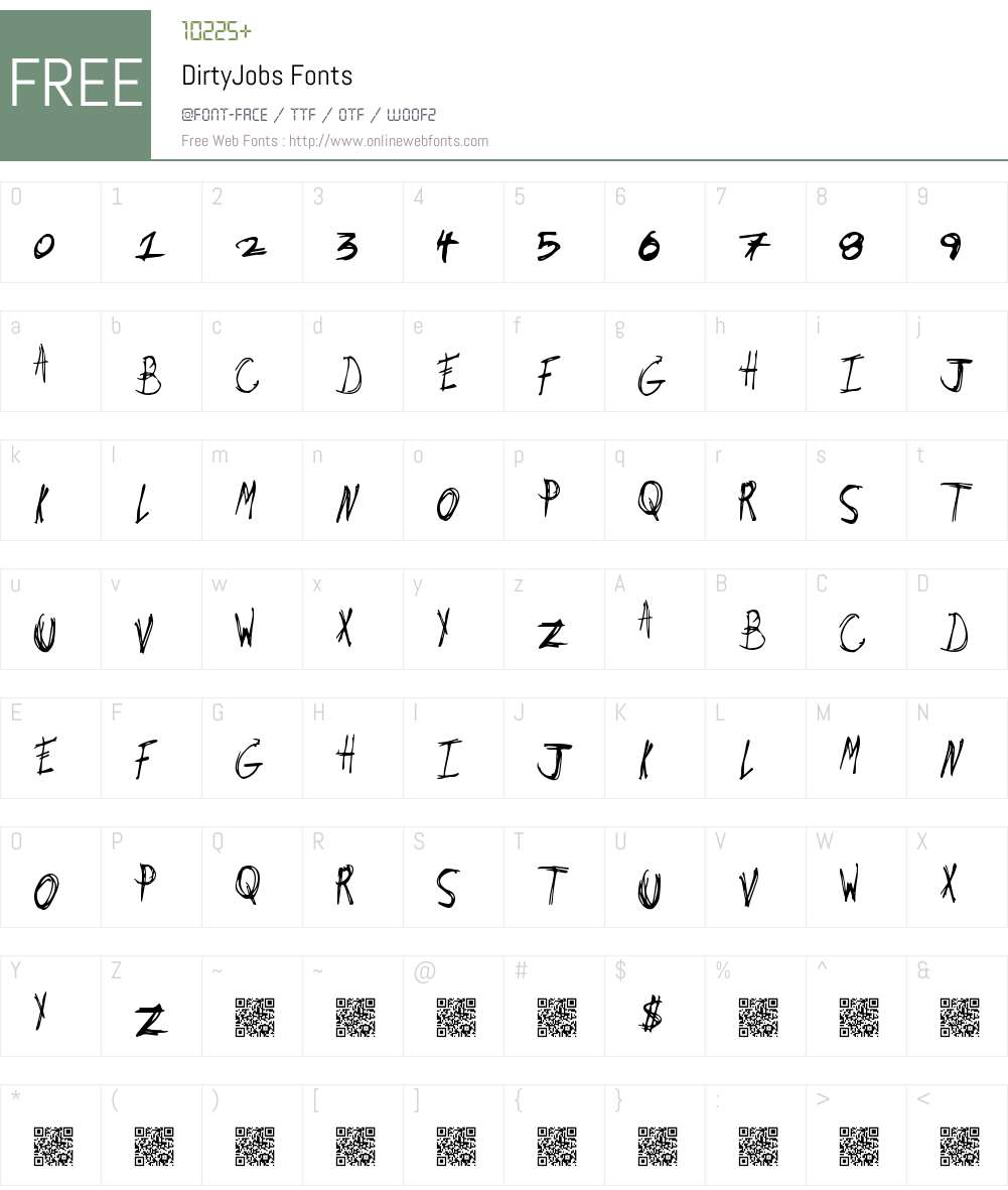 DirtyJobs Font Screenshots