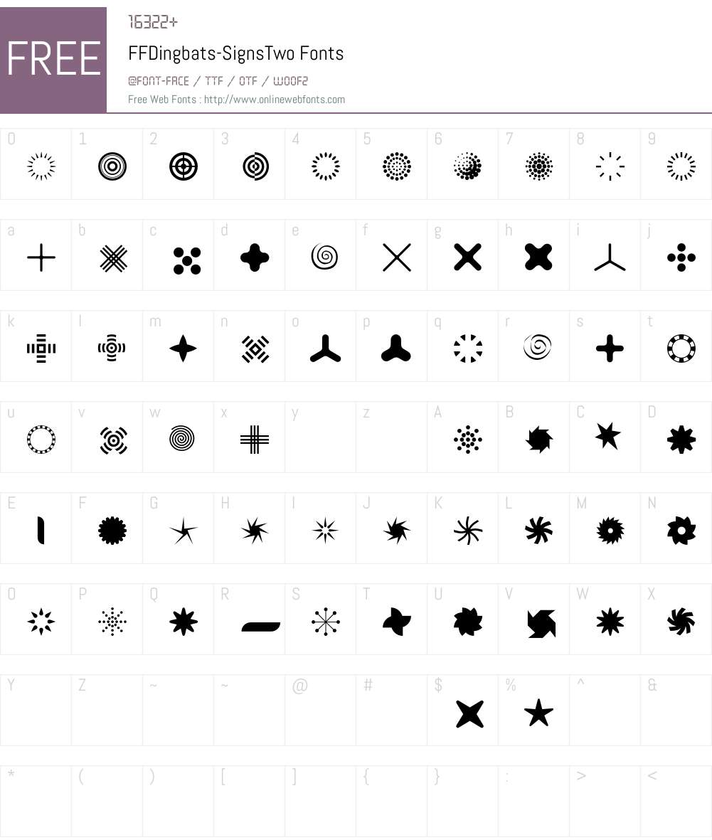 FFDingbats Font Screenshots