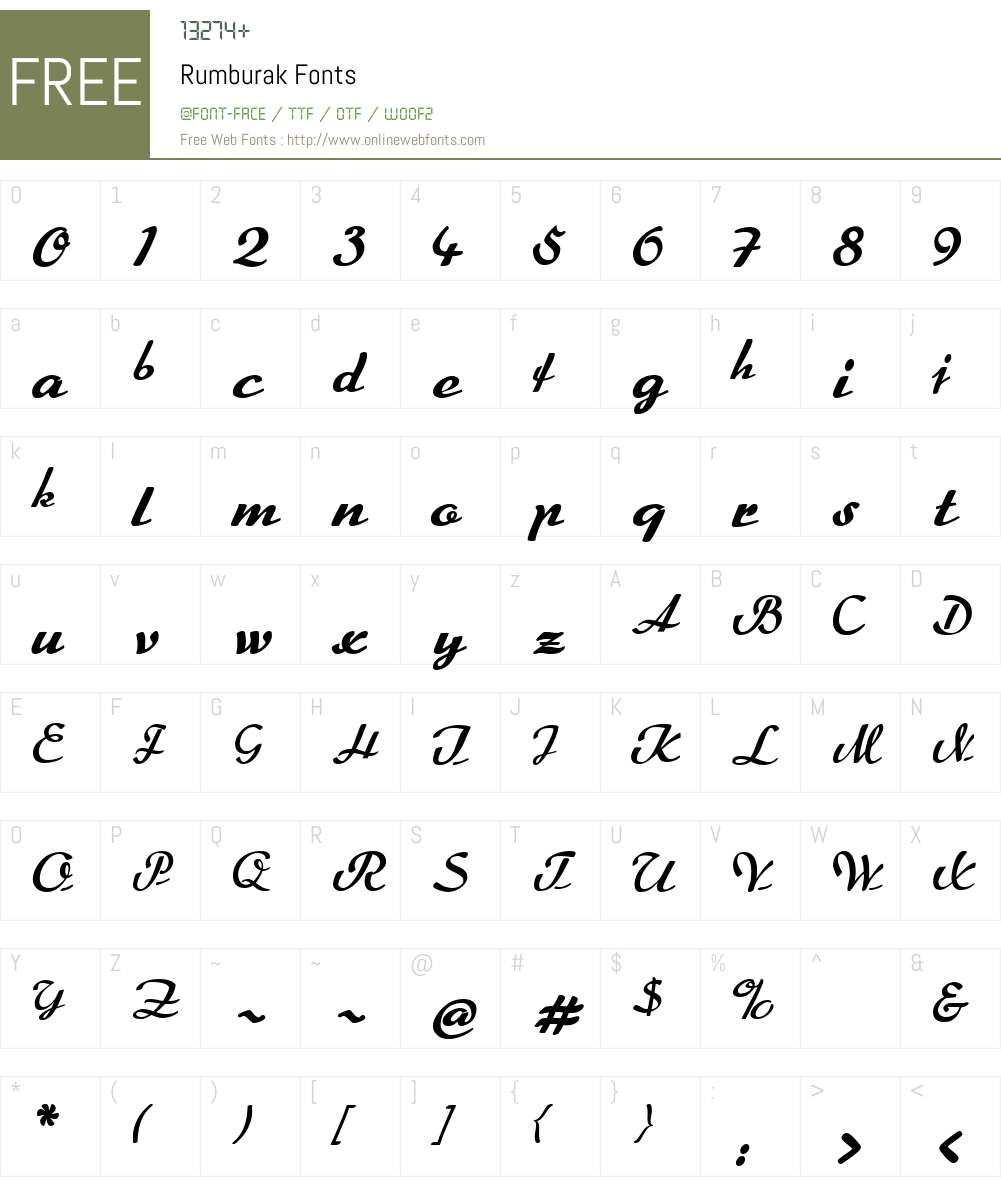 Rumburak Font Screenshots