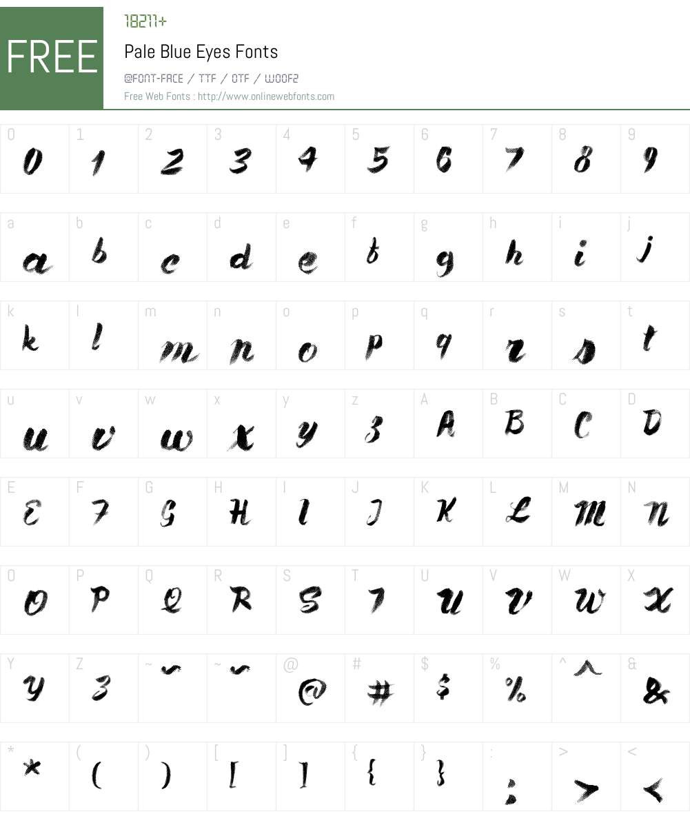 Pale Blue Eyes Font Screenshots