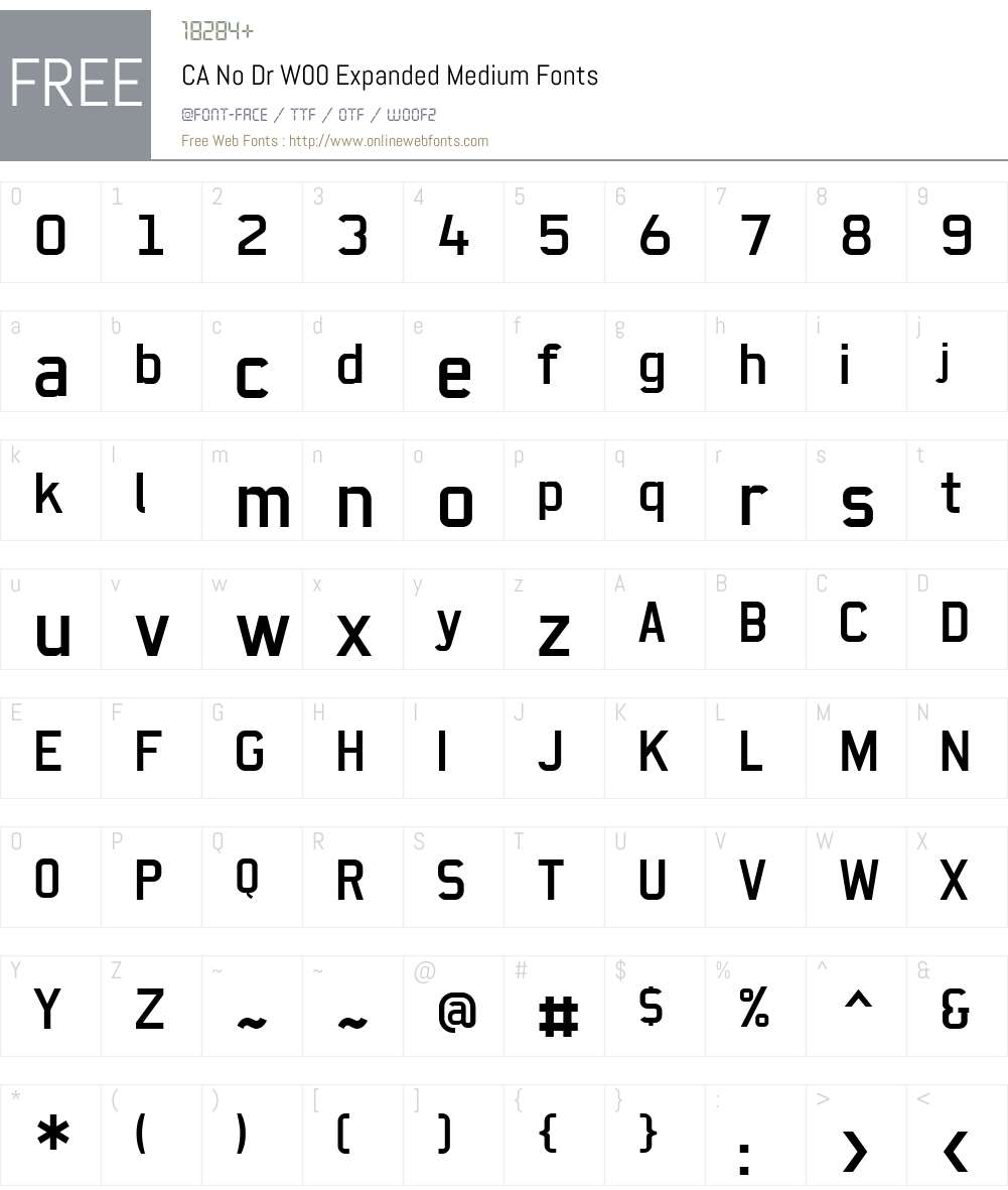 CANoDrW00-ExpandedMedium Font Screenshots