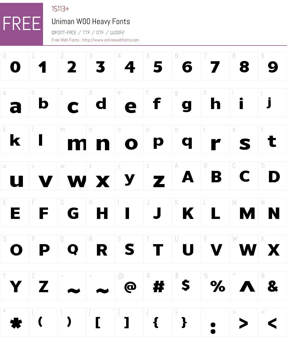 UnimanW00-Heavy Font Screenshots
