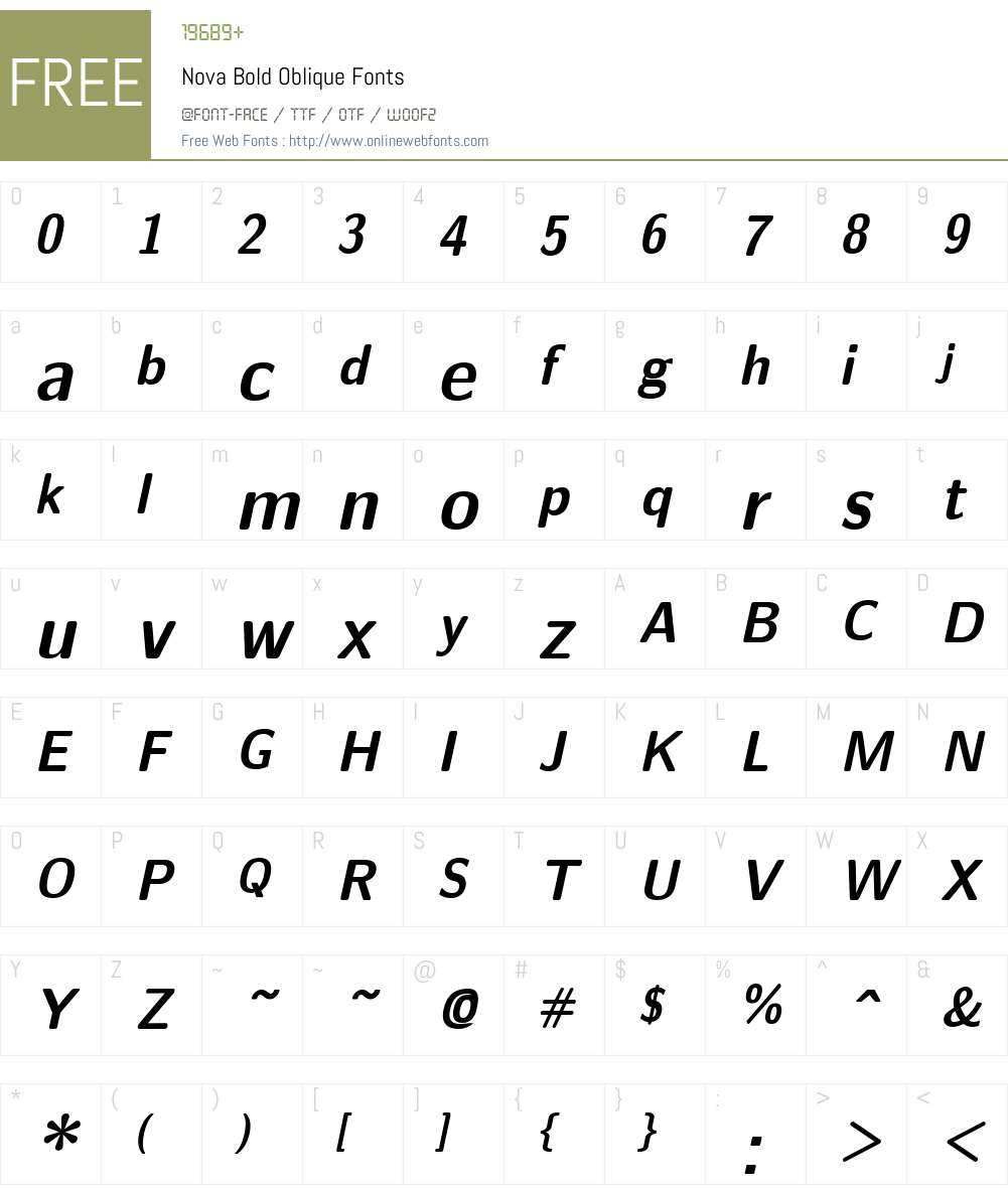 Nova Font Screenshots