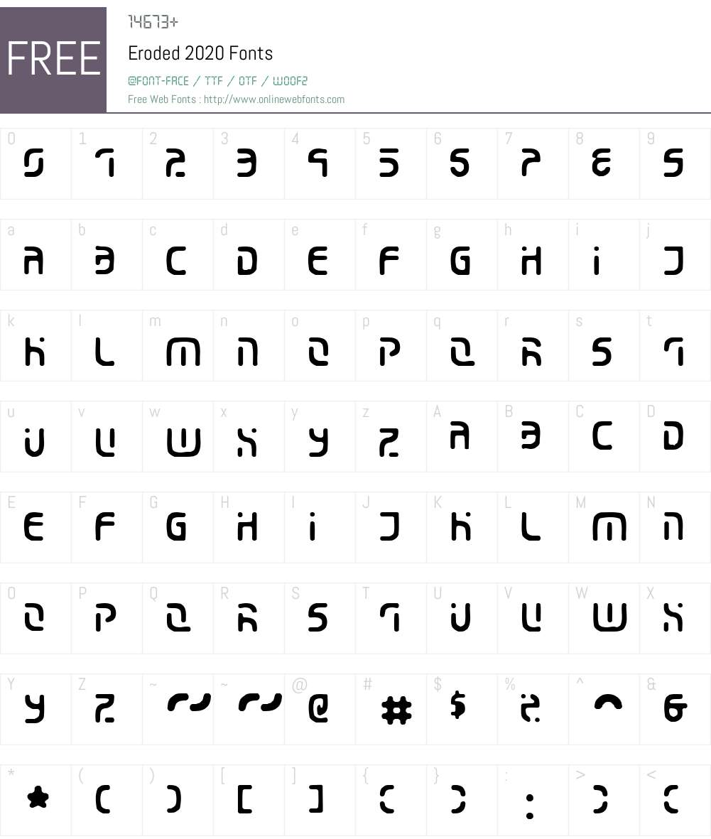 Eroded 2020 Font Screenshots
