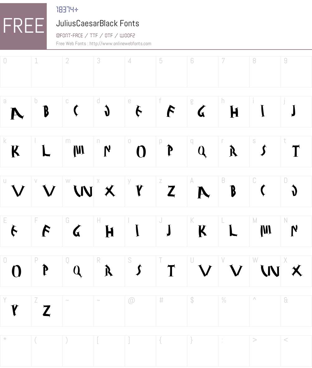 JuliusCaesarBlack Font Screenshots